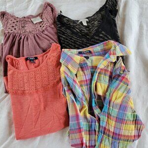 Women's Medium Tops LOT of 4 Chaps Buchman Knox Rose Gently used bundle